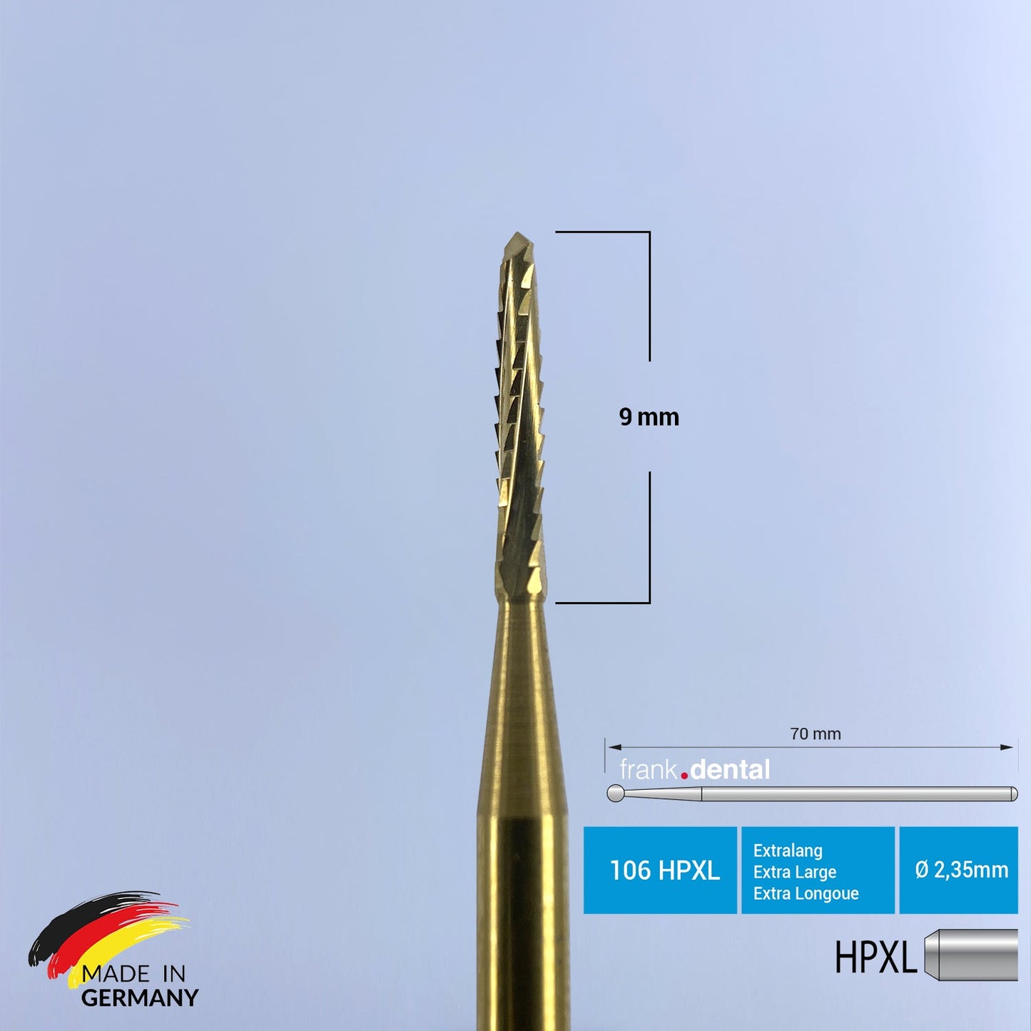 Titanium Coated Carbide Bur - Lindemann Bone Cutter -162 HPXL