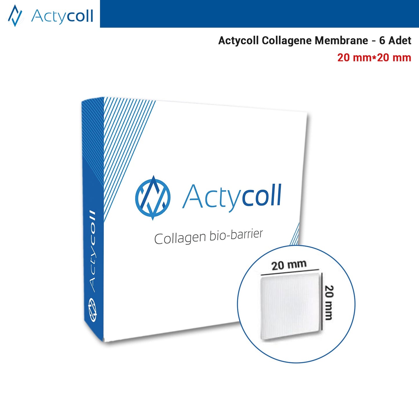 Dental Collagene Membrane - 20*20 mm - 6 Pcs