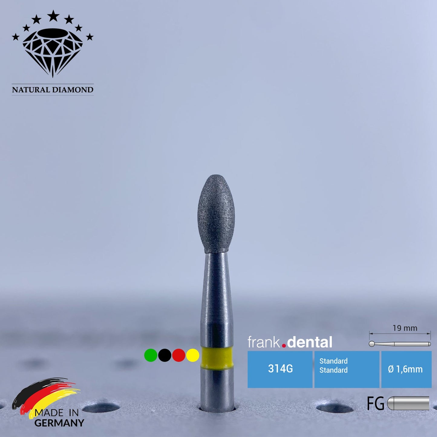 Dental Natural Diamond Dental Burs - 379 - For Turbine - 5 Pcs