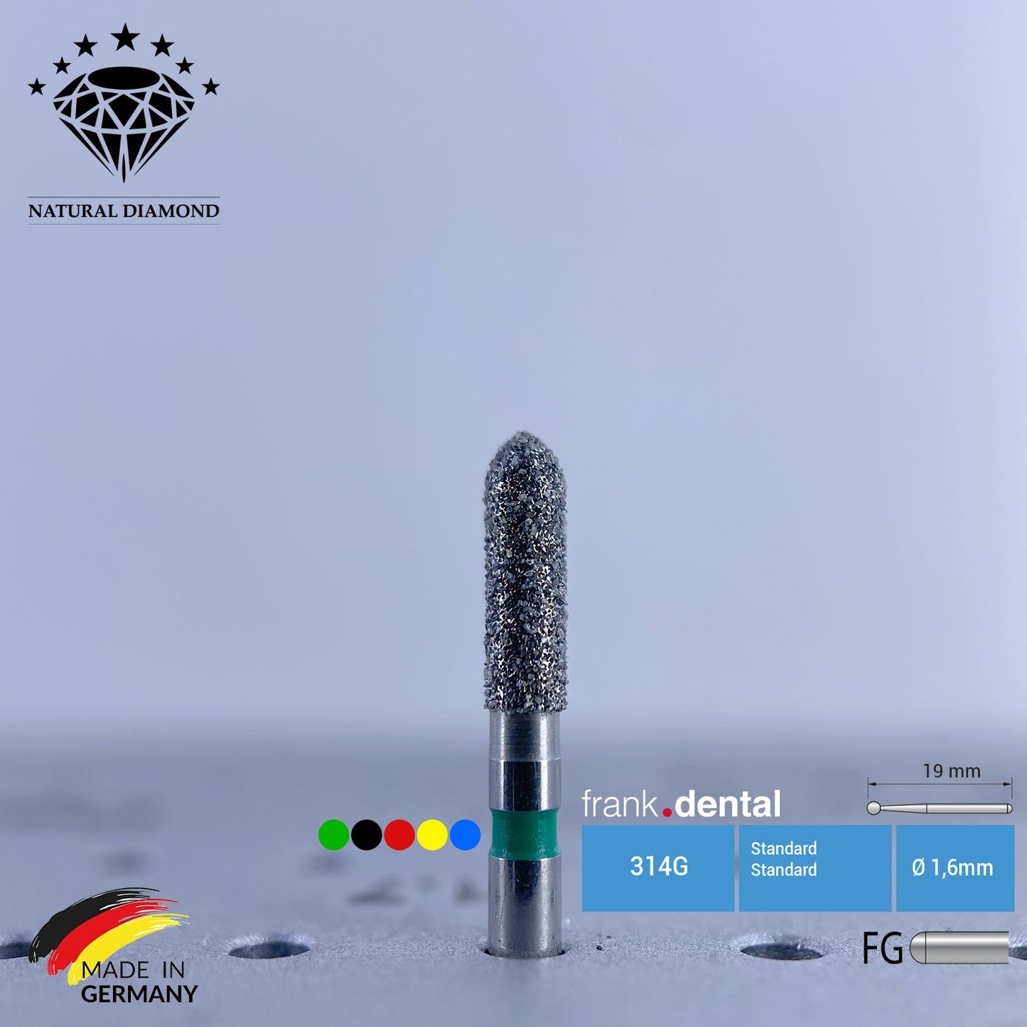 Dental Natural Diamond Bur - 877 Dental Burs - For Turbine - 5 Pcs