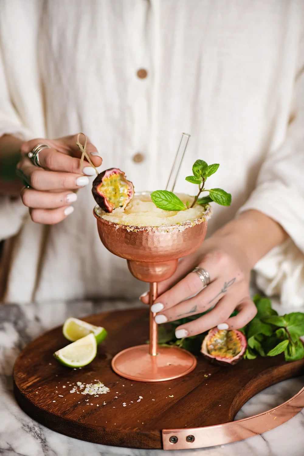 Musketeers Hammered Copper Margarita Glass