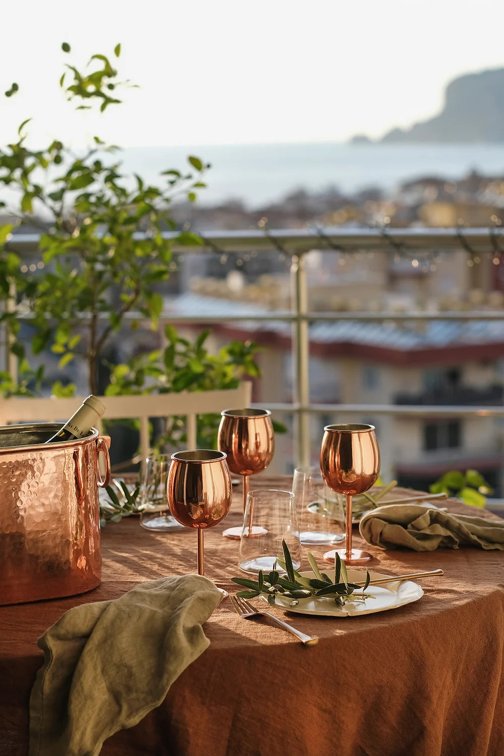 Vino Copper White Wine Glass