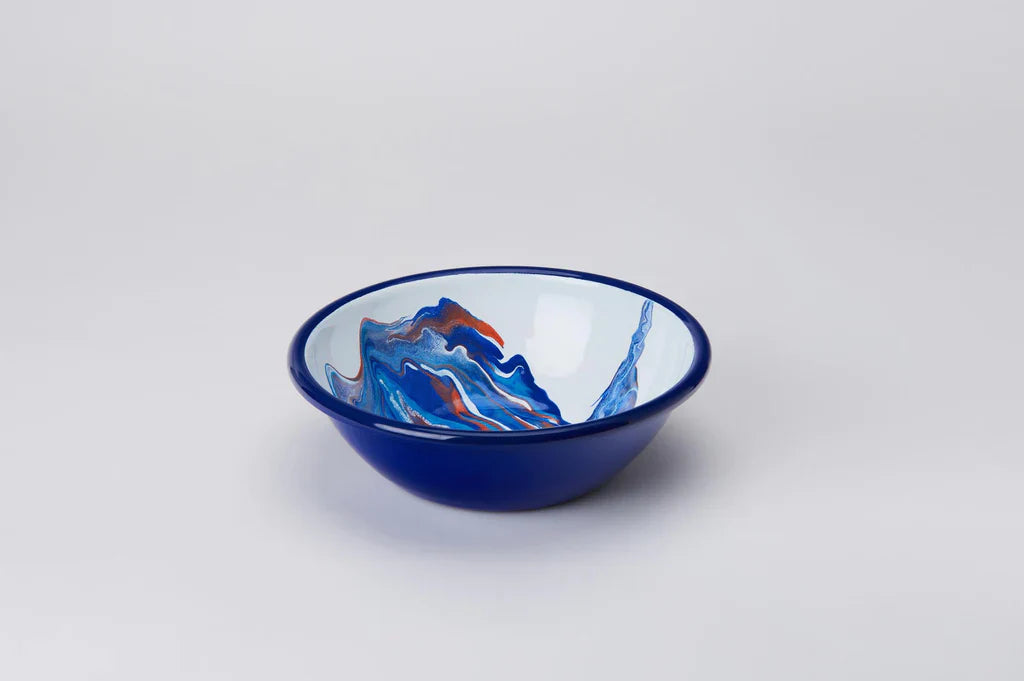Rumi Dreams Salad Bowl - Enamel Vintage Look Washable Salad Bowl / Kapka
