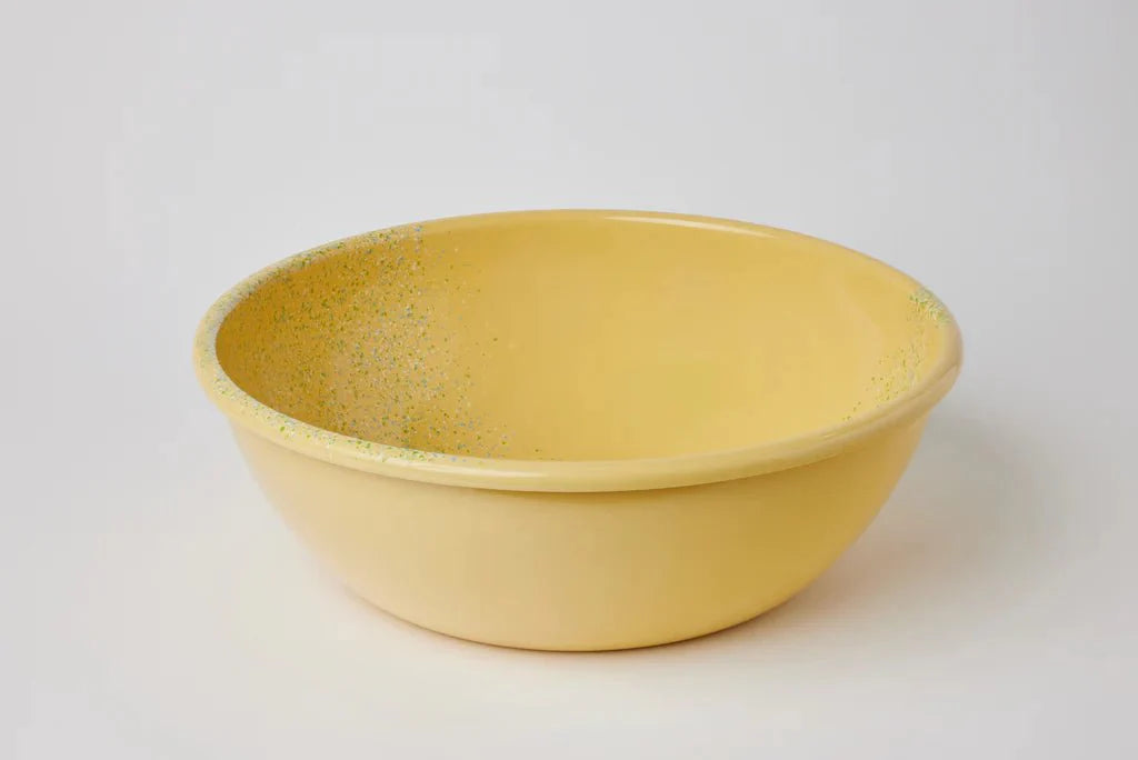 Kapka - Flow Fest Large Serving Bowl - Enamel Vintage Look Washable Serving Bowl / Kapka
