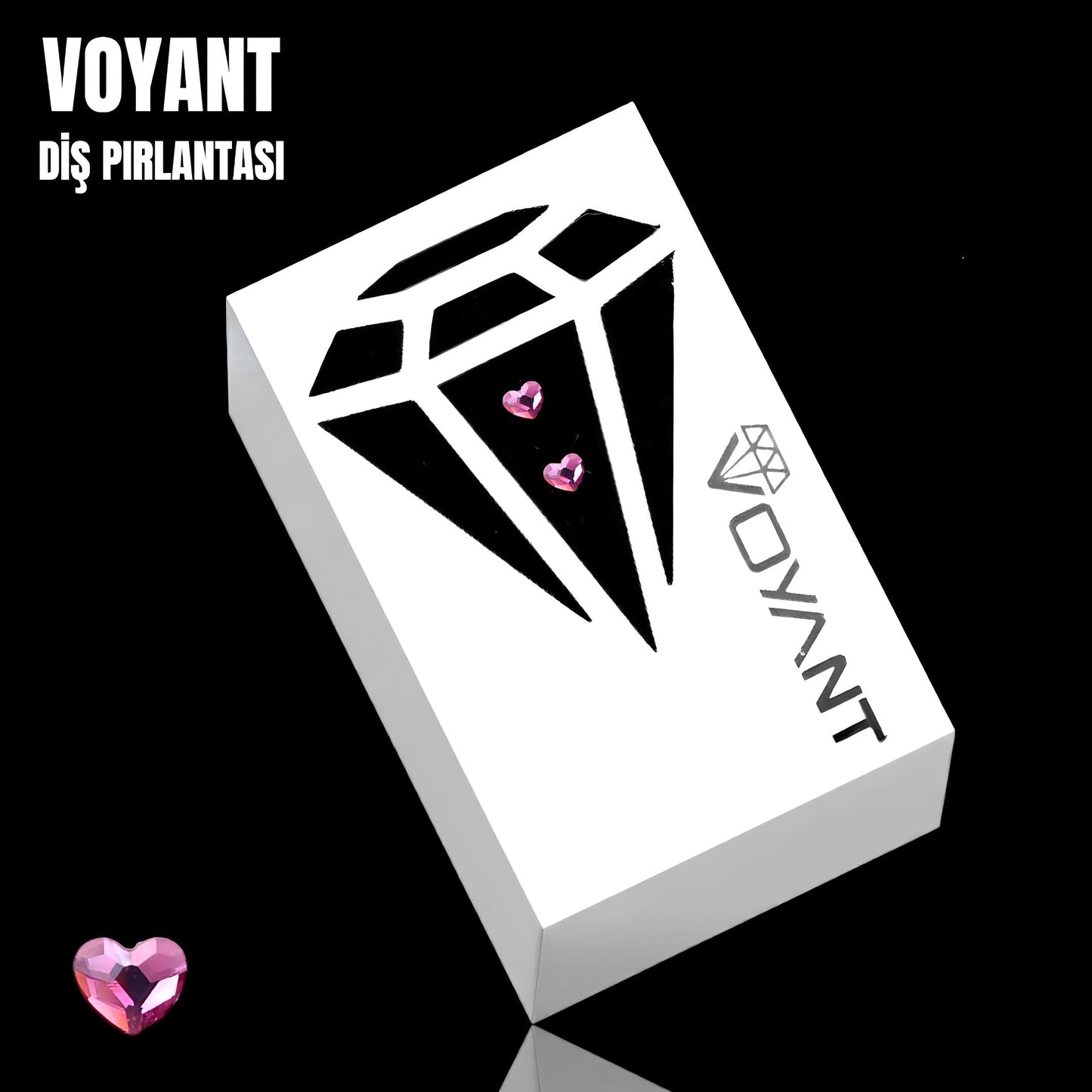 Voyant Natural Crystal Tooth Jewelry - Pink Heart