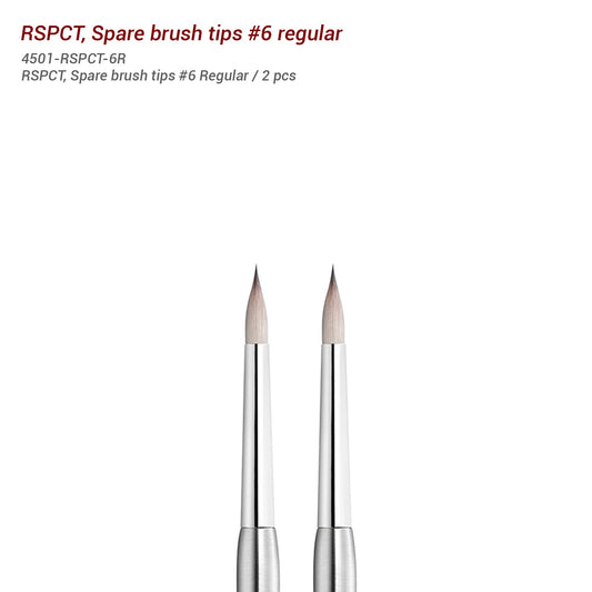 RSPCT , Synthetic Brush Tips - Spare Brush REgular Tips #6 - 2 Pcs