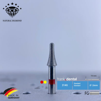 Frank Dental Dental Natural Diamond Bur - 973 Dental Burs - For Turbine - 5 Pcs