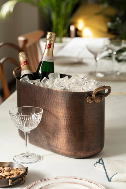 Oval Copper Oxide Wine Bucket