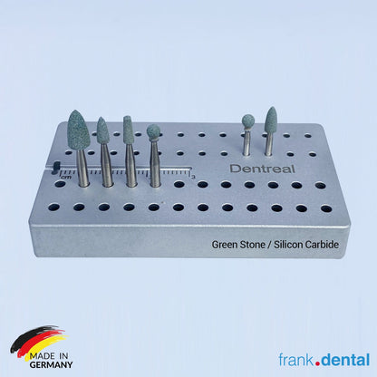 Frank Dental Green Stone Polishing Burs Kit - Finish Ceramics
