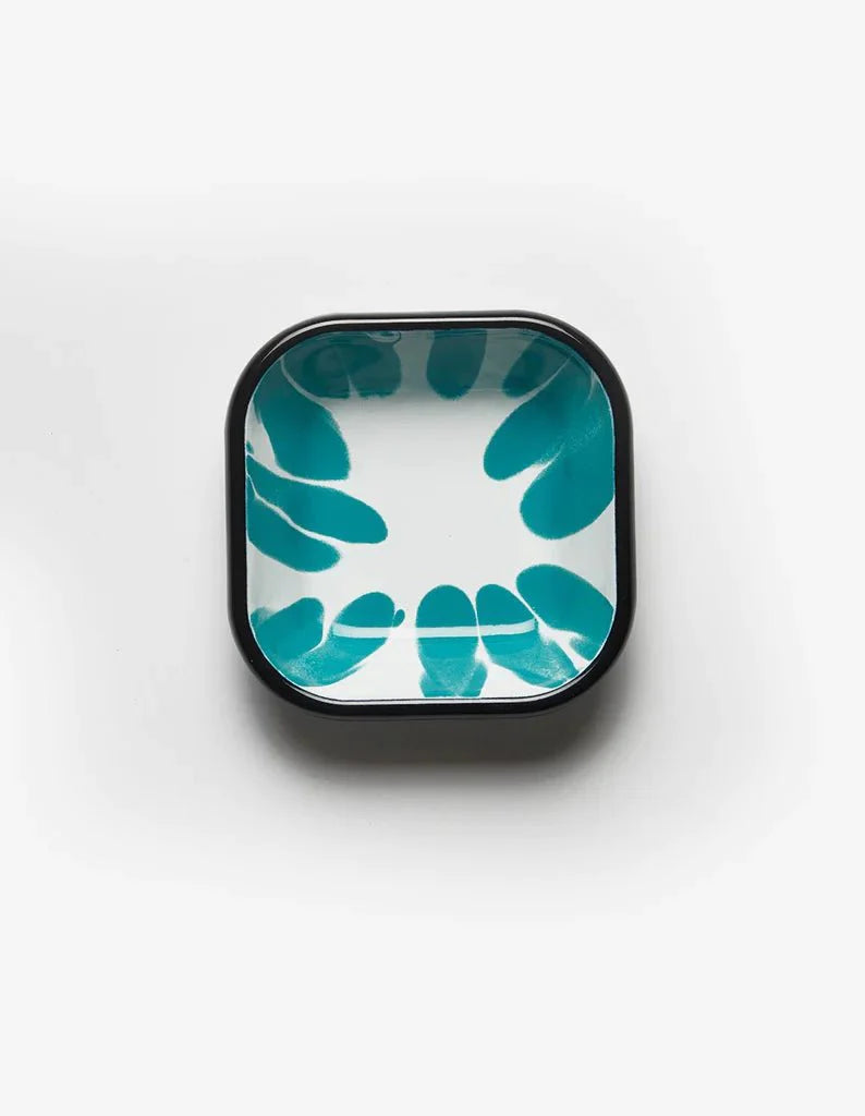 Kapka - A Little Color Square Meze Plate - Enamel Vintage Look Washable Square Meze Plate / Kapka