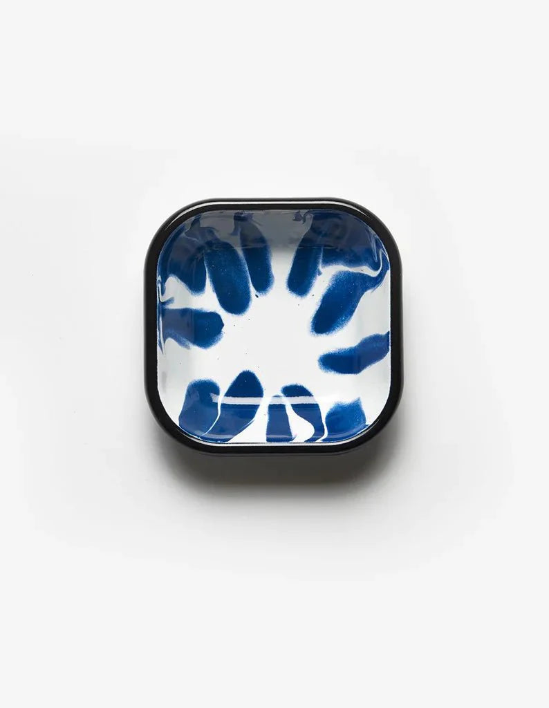 Kapka - A Little Color Square Meze Plate - Enamel Vintage Look Washable Square Meze Plate / Kapka