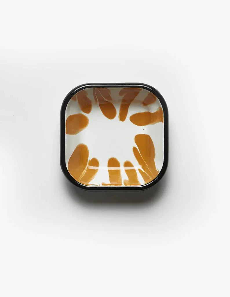 Kapka - A Little Color Square Meze Plate - Enamel Vintage Look Washable Square Meze Plate / Kapka