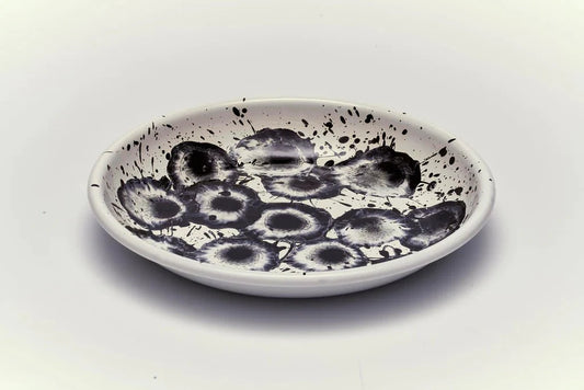 Kapka - Floral Madness Big Plate - Enamel Vintage Look Washable Plate / Kapka