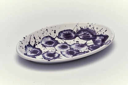 Kapka - Floral Madness Oval Plate - Enamel Vintage Look Washable Oval Plate / Kapka