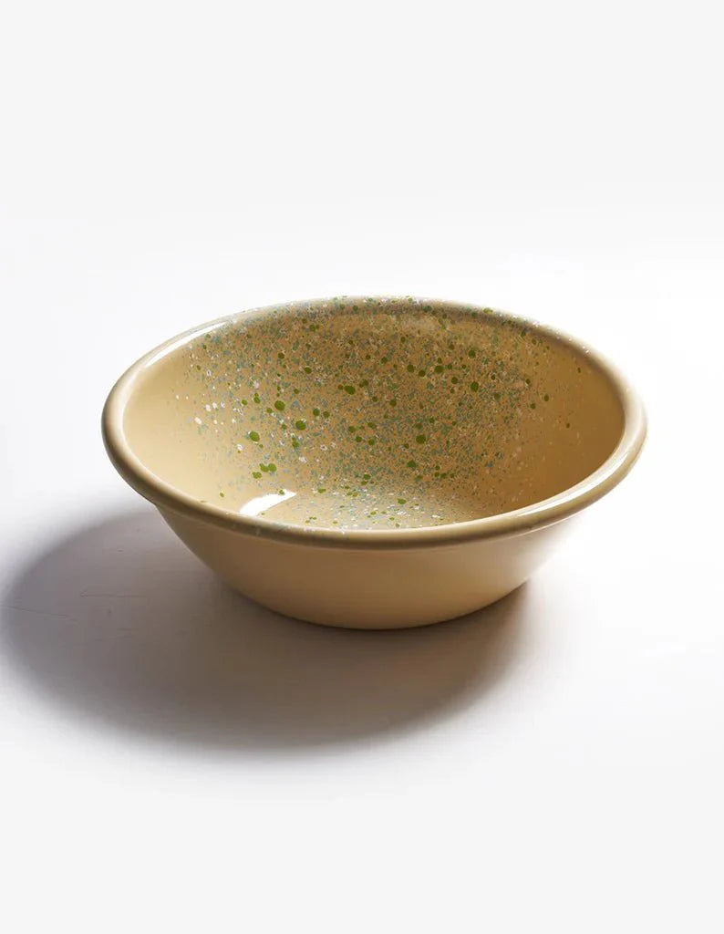 Kapka - Flow Fest Salad Bowl - Enamel Vintage Look Washable Salad Bowl / Kapka