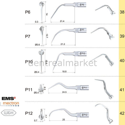 Woodpecker - Periodontal Scaler Tips for Ems,Mectron - Periodontal Tips - Ultrasonic Scaler Tips
