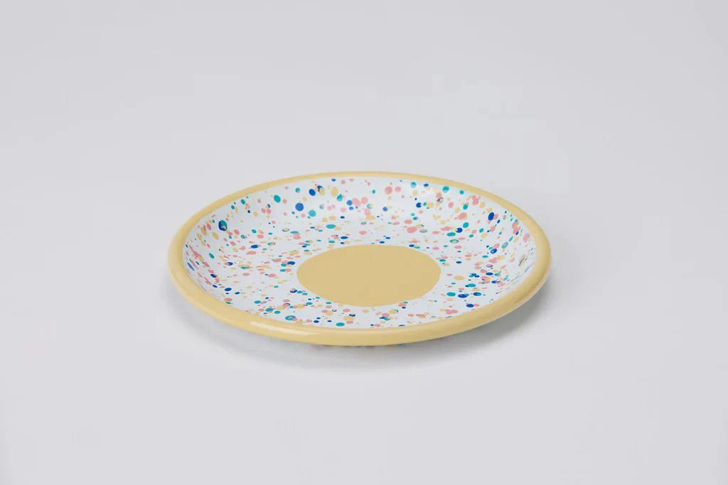 Kapka - Wonder Wheel Dessert Plate - Enamel Vintage Look Washable Dessert Plate / Kapka